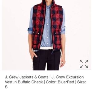 J. Crew buffalo plaid print puffed vest